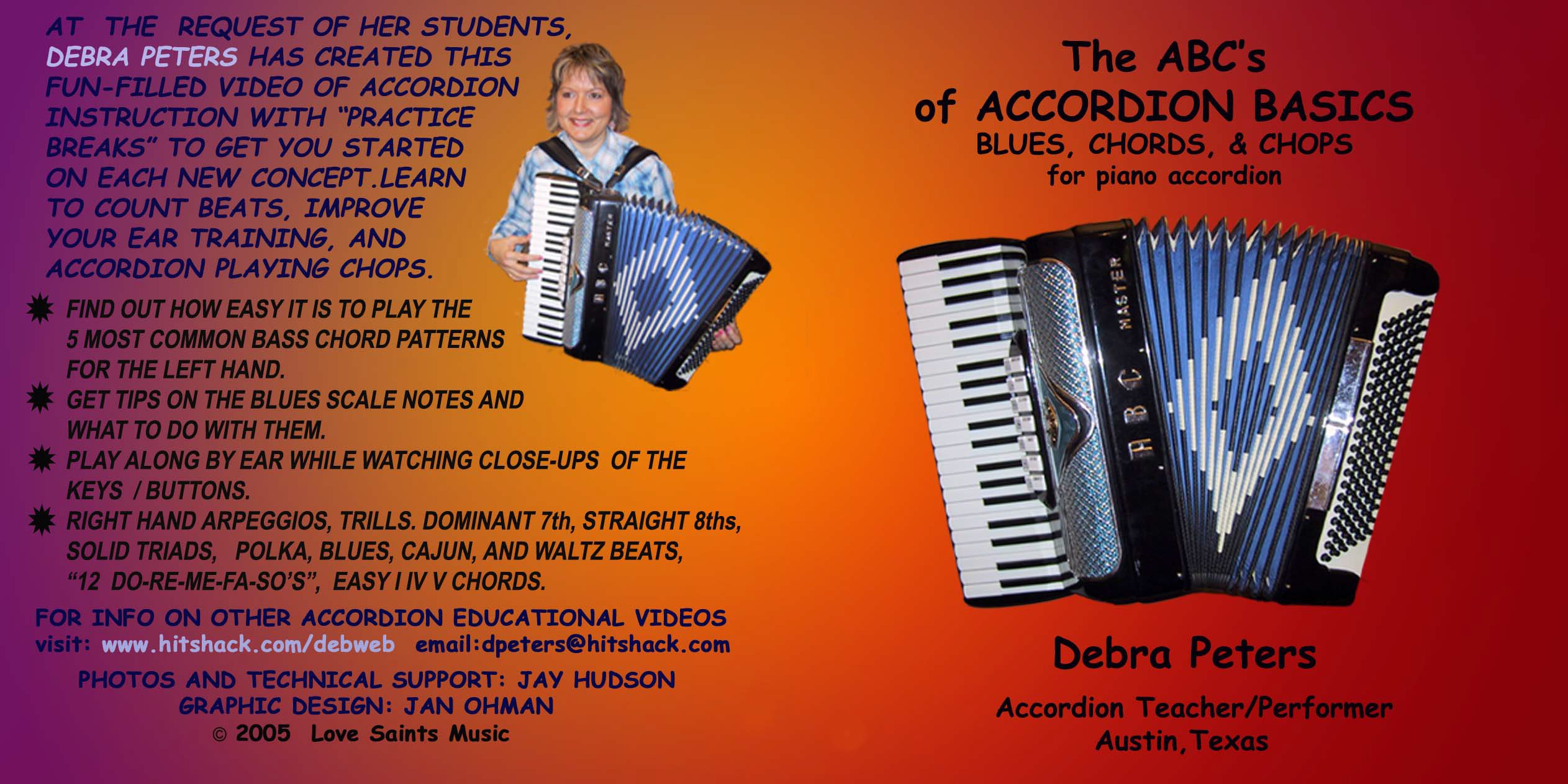 Blues Accordion Chops Vol 1 DVD cover by Debra Peters