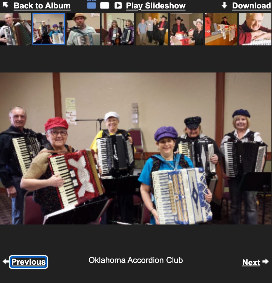 Oklahoma Accordion Club members at a National Accordion Association event