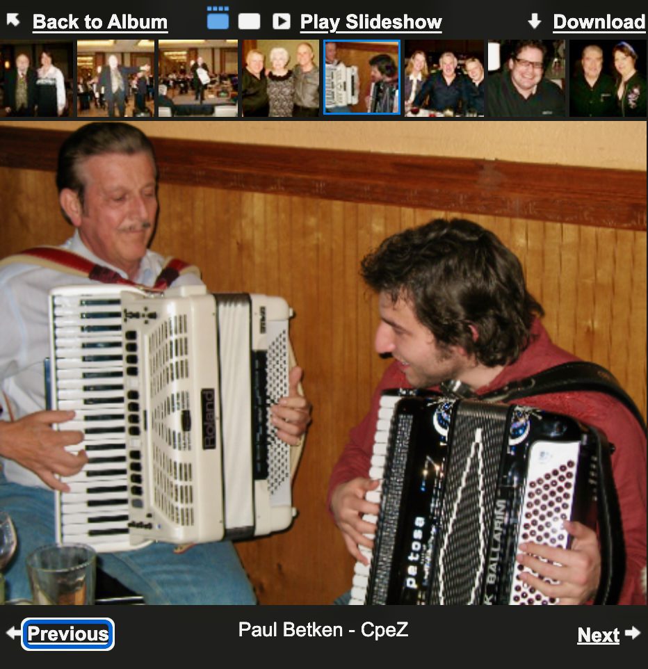 Paul Betken and Cory Pesaturo performing jazz accordion together