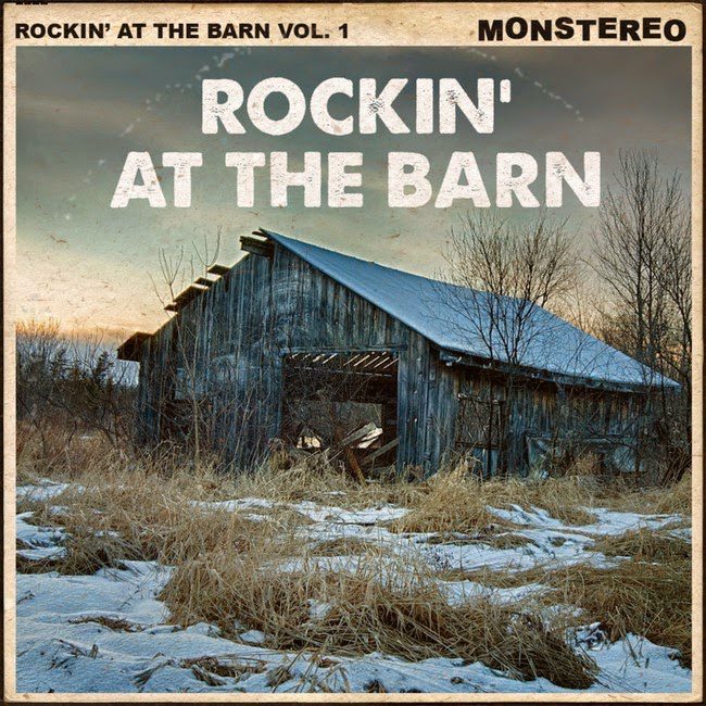 Rockin’ At The Barn Vol. 1 artist compliation album cover with old barn in snow